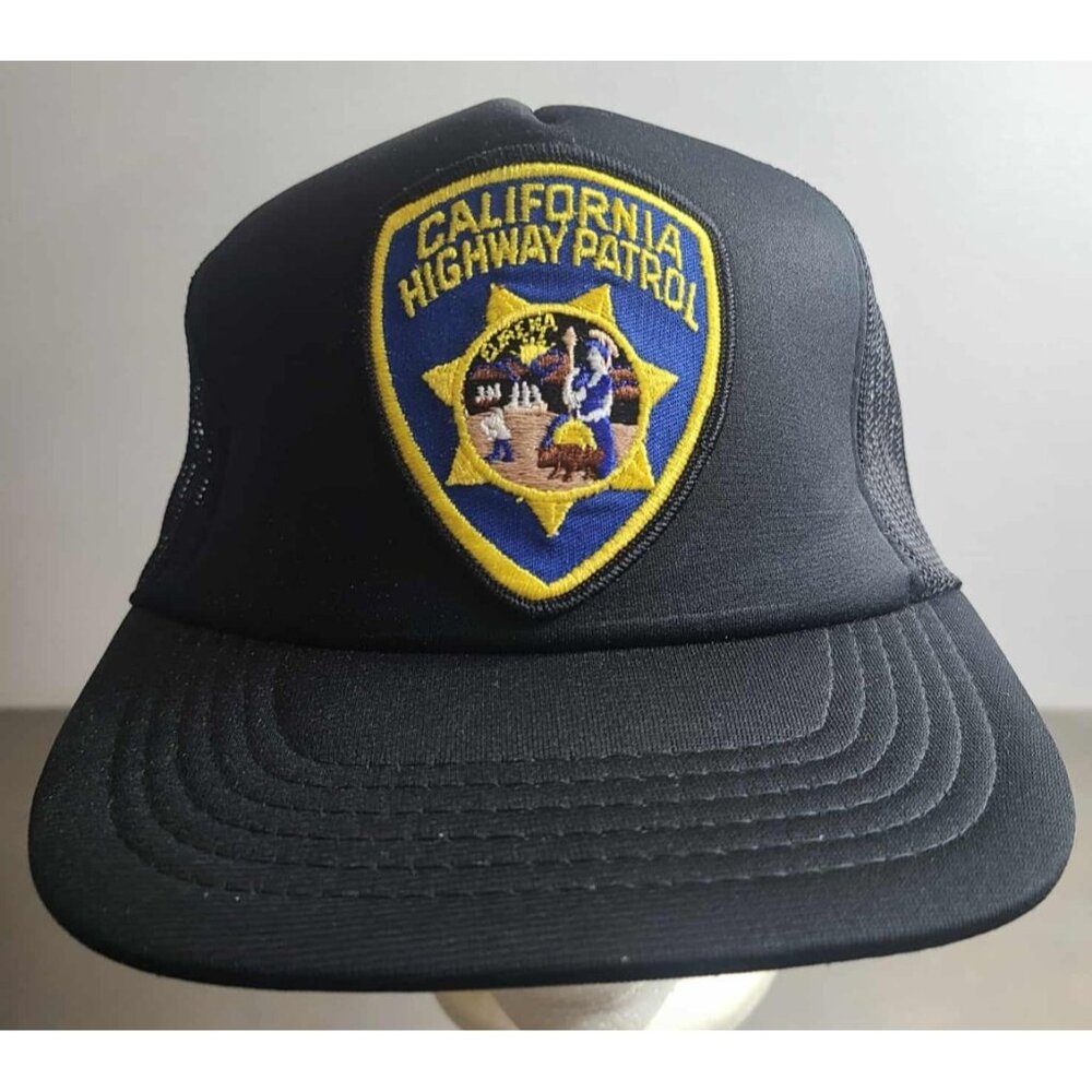 Vintage California Highway Patrol Hat Adult Mesh Back Snapback Designer Award